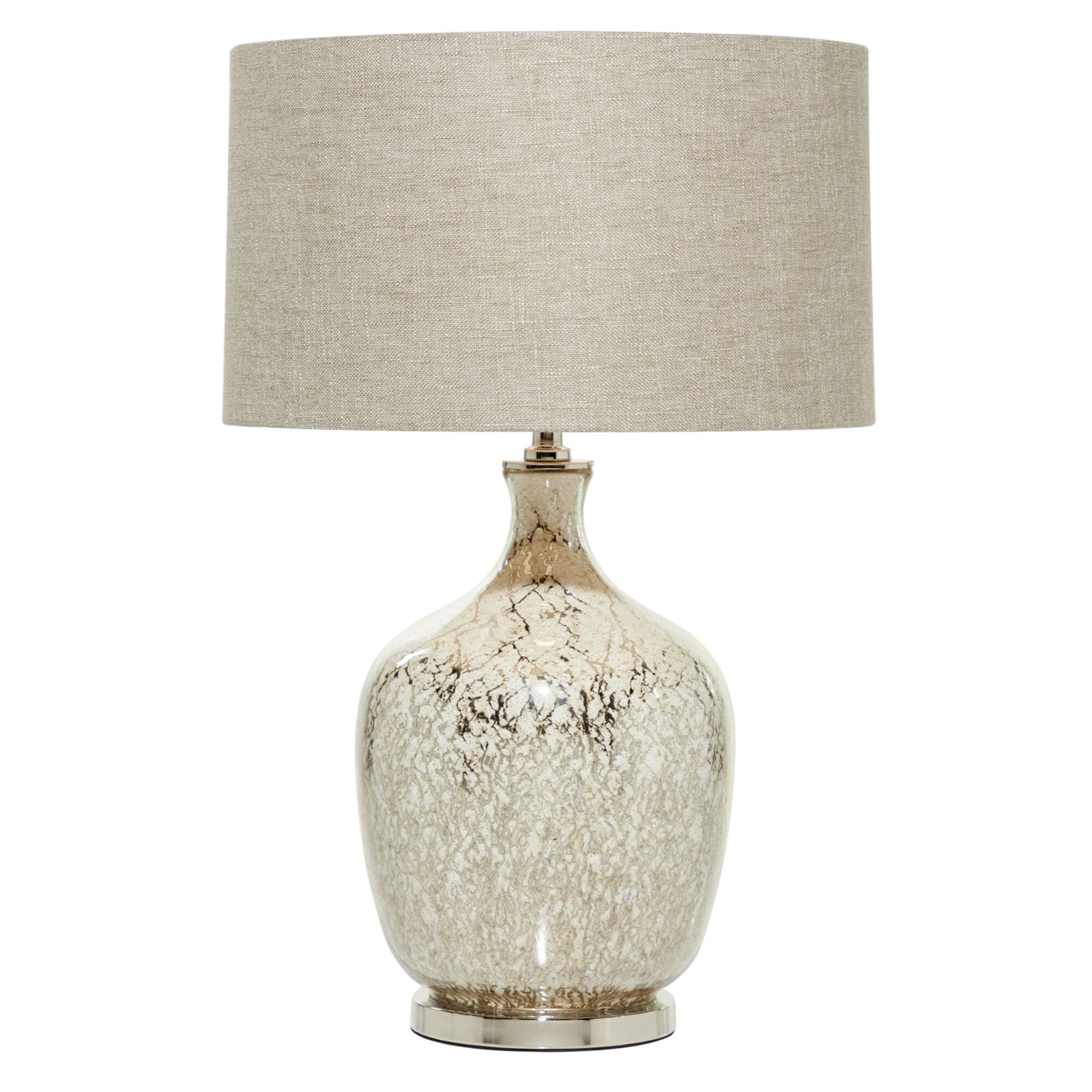 27" Silver Glass Glam Table Lamp